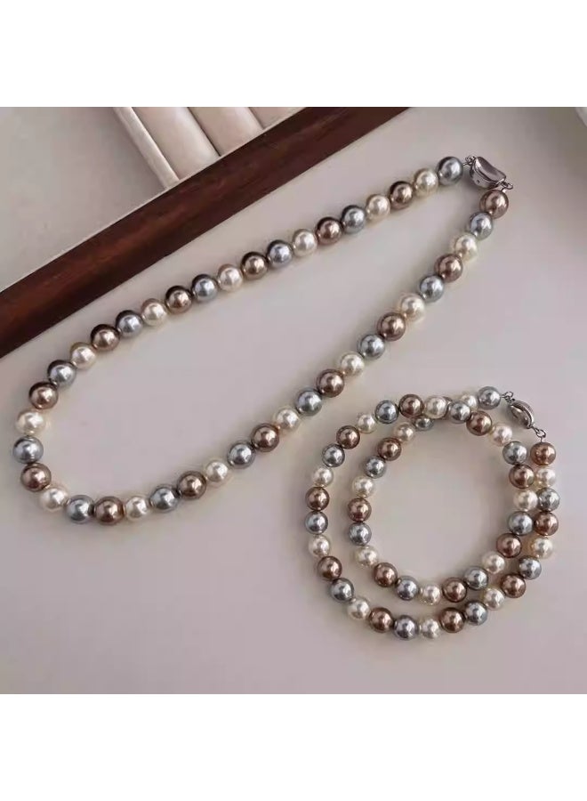 Ciara Imitation seawater Tahiti mixed color pearl necklace - Image 4