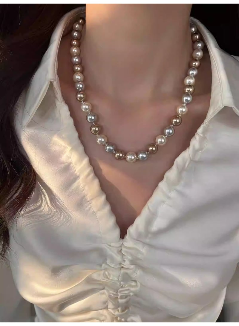 Ciara Imitation seawater Tahiti mixed color pearl necklace - Image 5