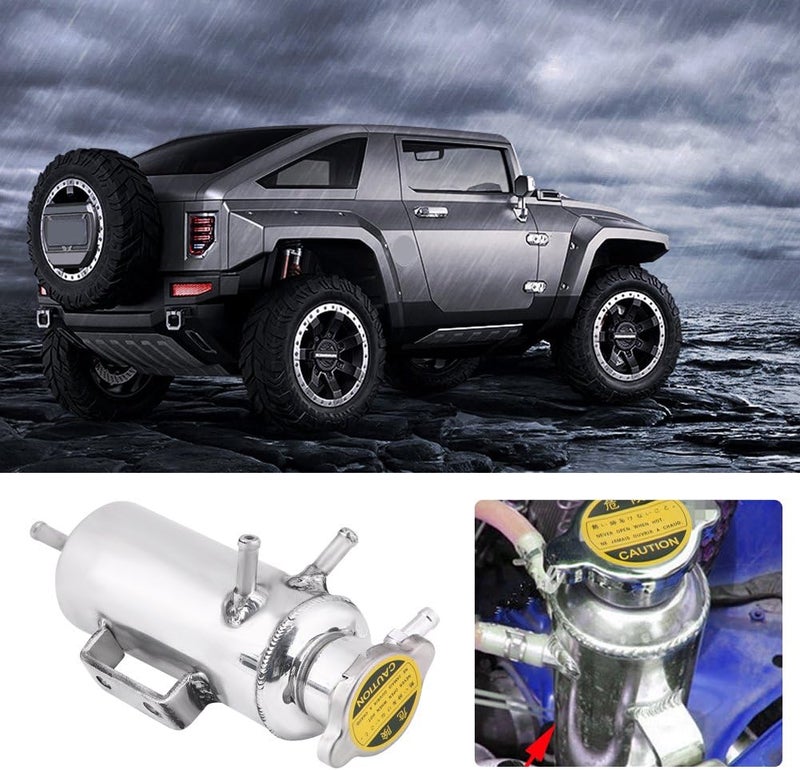 350ml Aluminum Overflow Catch Tank, Universal Coolant Reservoir Kit for Car SUV, High Performance Coolant Tank with Pre - Welded Bracket, Anti - Aluminum M - Image 2