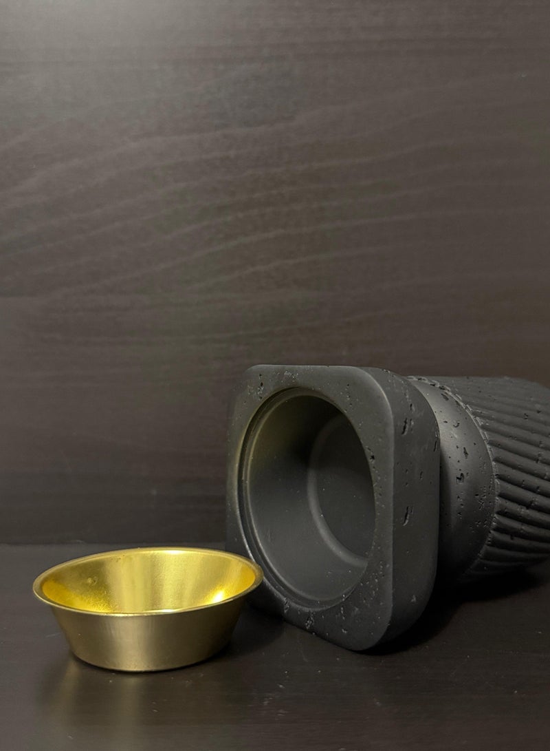 Bergott Bakhoor Burner (Incense Holder) Black - Simple Design with Metal Plate - Image 2