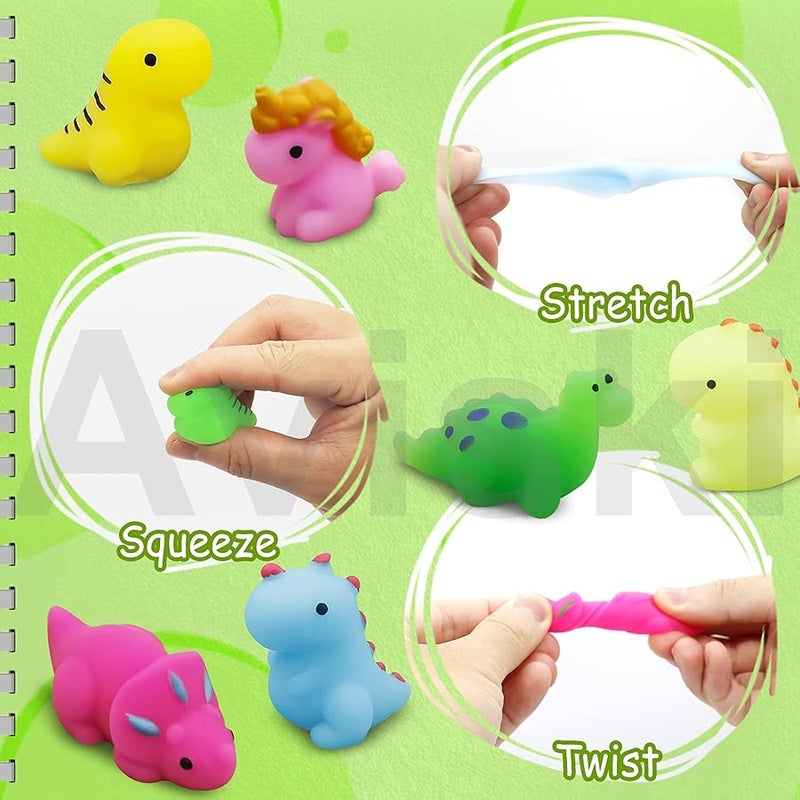 Aviski 30PCS Mochi Squishy Toys, Mini Kawaii Dinosaur Squishies Soft Fidget Toys Stress Squeeze Toys Party Bags Filler for Boys Girls Birthday Gifts - Image 2
