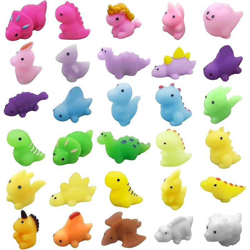 Aviski 30PCS Mochi Squishy Toys, Mini Kawaii Dinosaur Squishies Soft Fidget Toys Stress Squeeze Toys Party Bags Filler for Boys Girls Birthday Gifts - Image 1