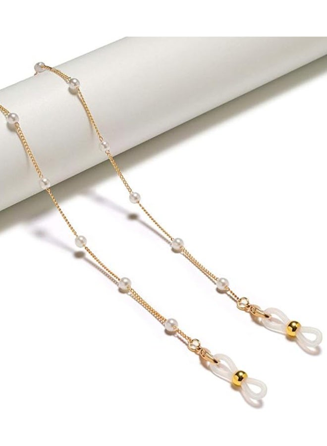 2 قطعة من سلاسل النظارات اللؤلؤية وحزام قلادة ونظارات القراءة وحامل نظارات العين وحبال التعليق