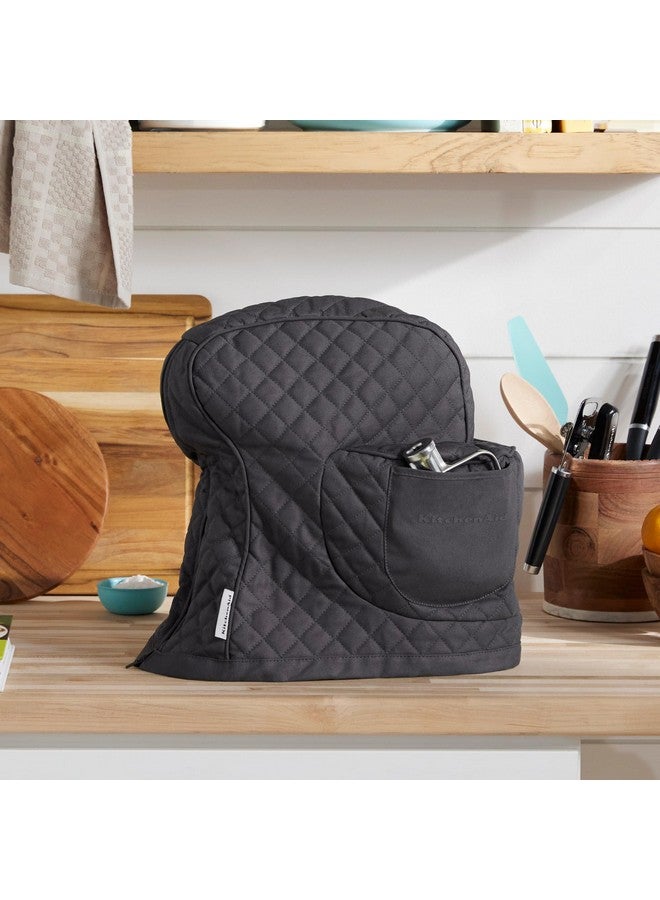KitchenAid KITCHENAID Fitted Tilt-Head Stand Mixer Cover with Storage Pocket, Quilted 100% Cotton,14.4"x18"x10", Charcoal Grey  - Image 2