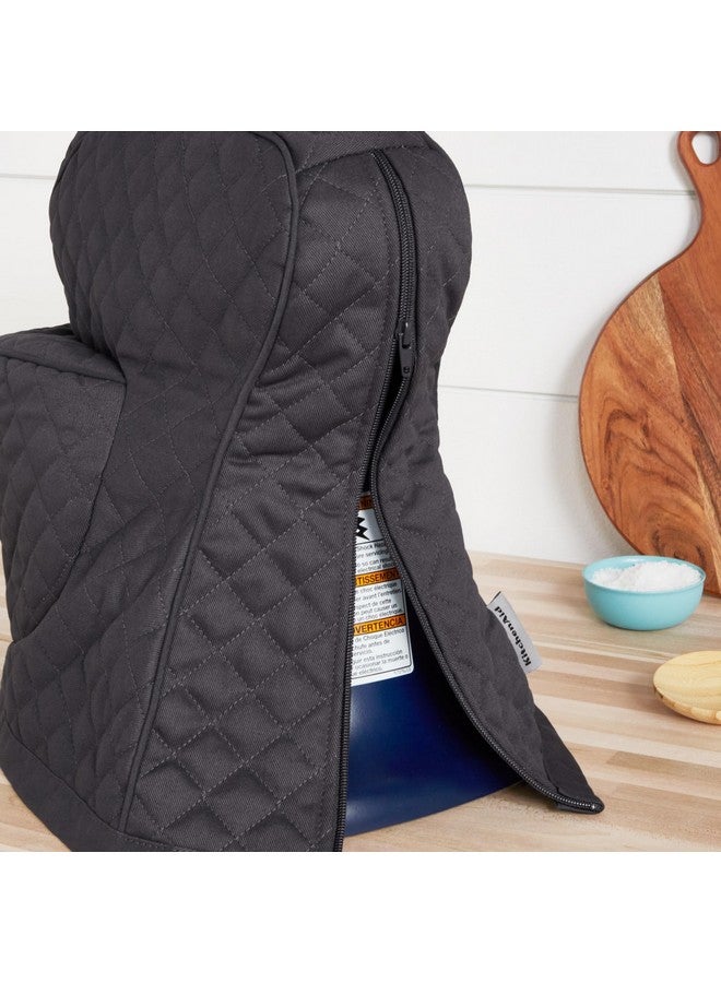 KitchenAid KITCHENAID Fitted Tilt-Head Stand Mixer Cover with Storage Pocket, Quilted 100% Cotton,14.4"x18"x10", Charcoal Grey  - Image 5