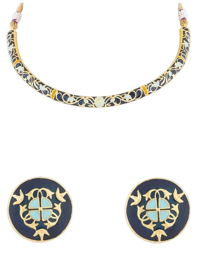 VOYLLA Tahira Bird and Floral Motifs Necklace Set