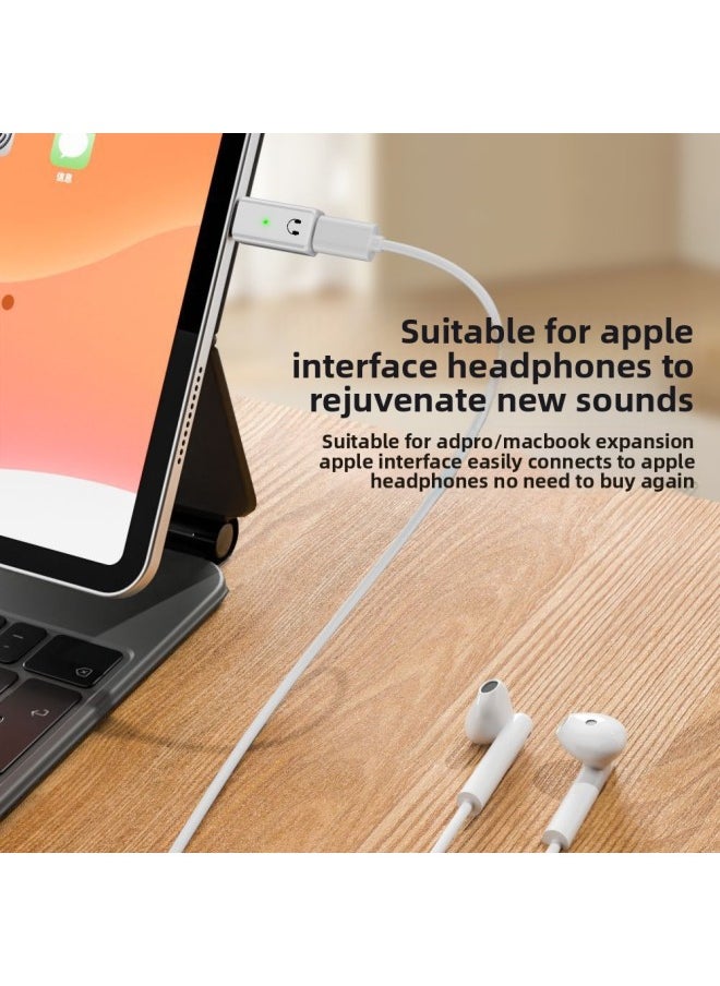 Suitable For IPhone15 Mobile Phone Audio Adapter Lightning To Type-c Conversion Headphone Adapter-Interface Form:C Male To Apple Earphones Special White  - Image 4