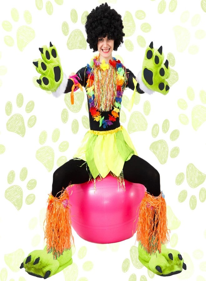 Skicuff شباشب سكيكوف فرو الوحش مع قفازات مخالب ناعمة مخملية للبالغين في فصل الشتاء، مناسبة لحفلات الهالوين التنكرية (أخضر) - Image 4