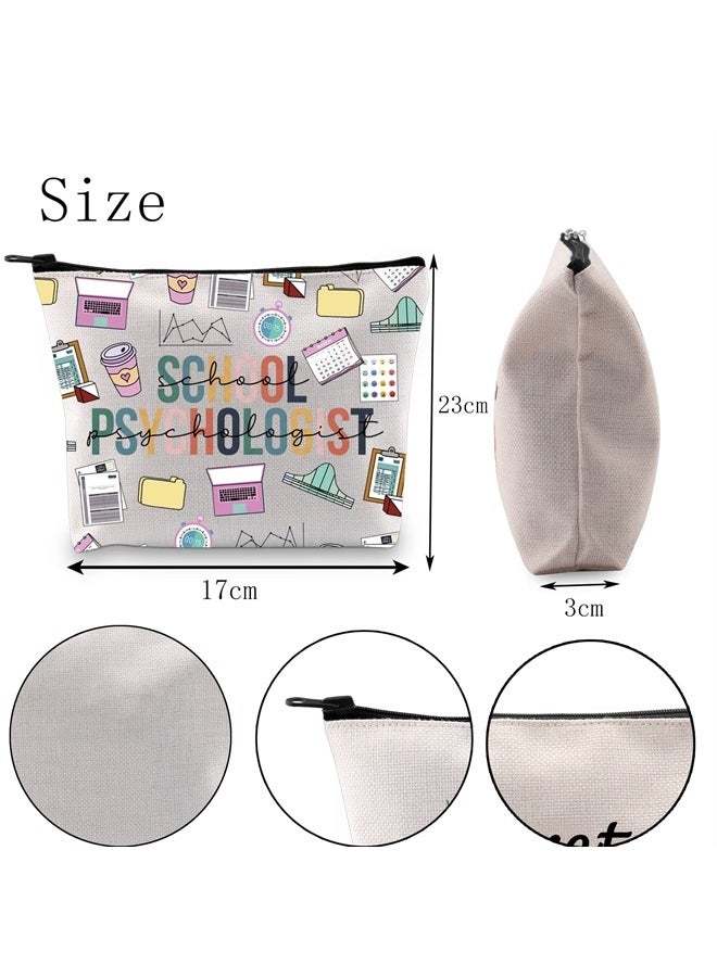 POFULL Mental Health Matter Gift School Psychologist Appreciation Gift School Psych Cosmetic Bag (School Psychologist Cosmetic Bag)  - Image 2