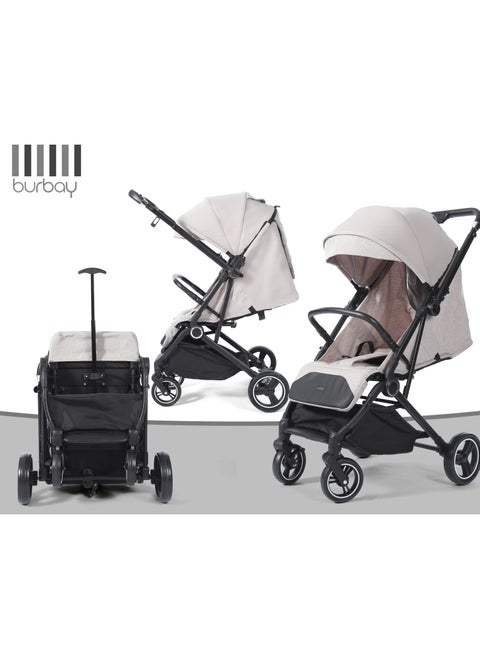 Two-way baby stroller with stainless steel folding handle for travel and trips