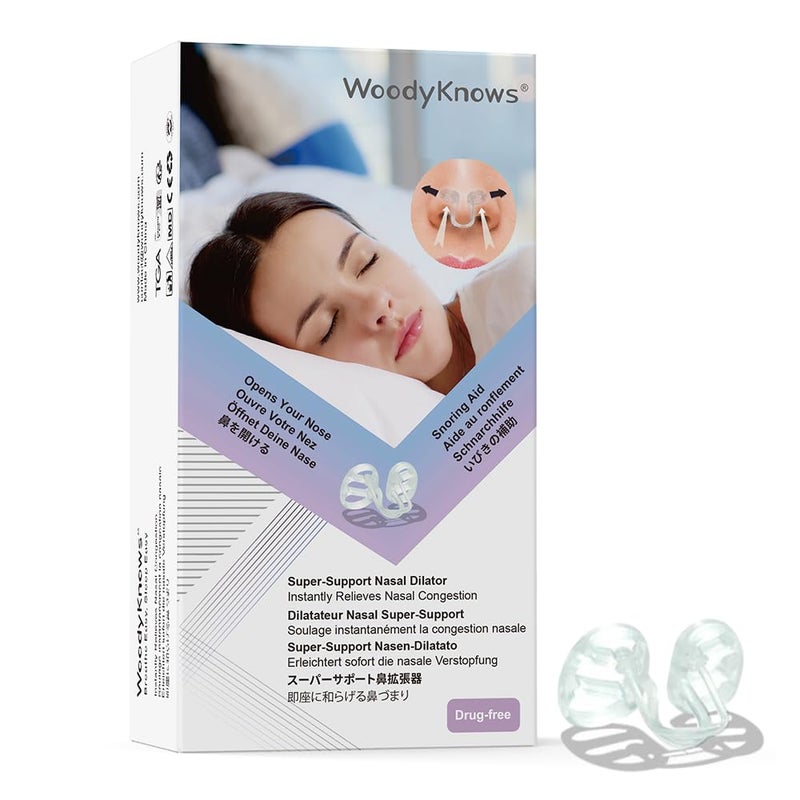 WoodyKnows Super-Support Nasal Dilator, Improves Sleep and Sports Airflow, Nasal Congestion and Nose-Related snoring aid (S 4Pack) - Image 1