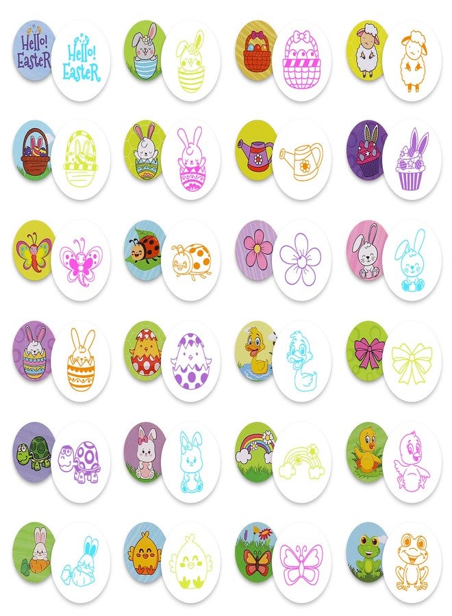ArtCreativity طوابع بيض عيد الفصح من آرت كرييتيفيتي - مجموعة من 24 - طوابع صغيرة ذات حبر ذاتي للأطفال في لعبة البحث عن بيض عيد الفصح - ألعاب حرف يدوية لعيد الفصح في الفصل بألوان زاهية - هدايا سلة عيد الفصح ومواد حفلات - Image 3