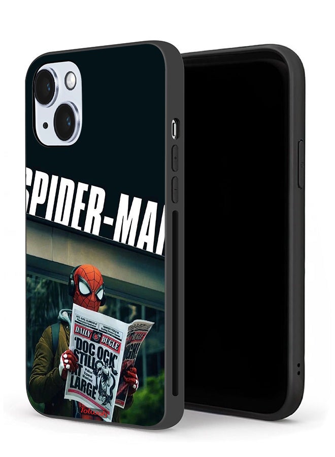 Tolwak Apple iPhone 14 Plus Protective Case Spiderman Reading Newspaper - Image 1