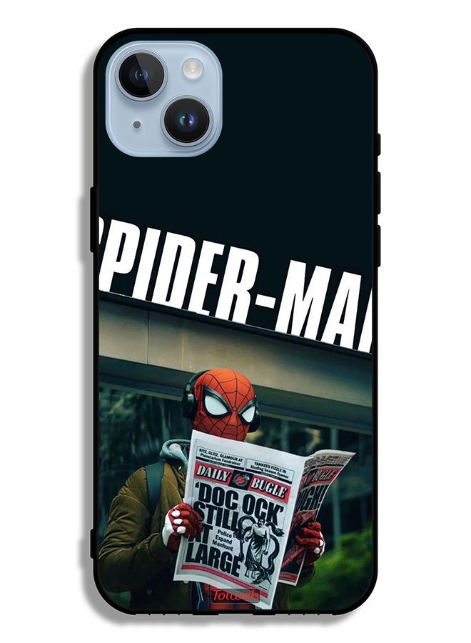 Tolwak Apple iPhone 14 Plus Protective Case Spiderman Reading Newspaper - Image 2