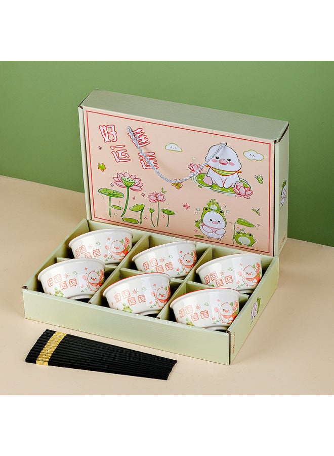 Year Of The Horse Bowl And Chopsticks Set Household Bowl Set Ceramic Bowl Business Conference Sales Practical Small Gifts Wedding Souvenir Batch