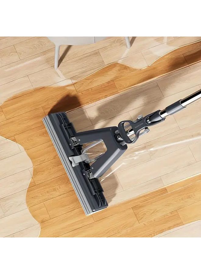 Grey Self Squeeze Sponge Mop With Wringer 48 Inch Stainless Steel Handle For Home Commercial Use - Image 2
