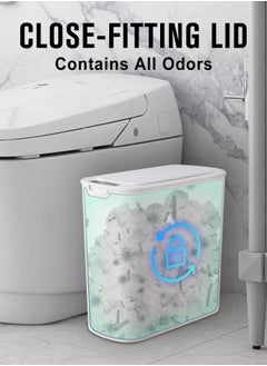 Bukela Automatic Motion Sensor Bathroom Trash Can with Lid, 10 Liter Touchless Trash Bin, Smart Plastic Slim Garbage Can Small White Wastebasket for Toilet, Office, rv, Bedroom, Living Room  - Image 4