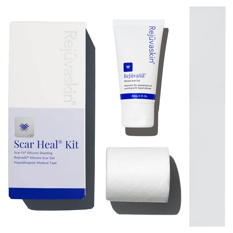 Rejuvaskin Scar Heal Kit for C-Section Scars, Soften, Flatten, Reduce and Recover, Silicone Sheeting, RejuvaSil Gel & Medical Tape, C-Section Sheet - Image 1