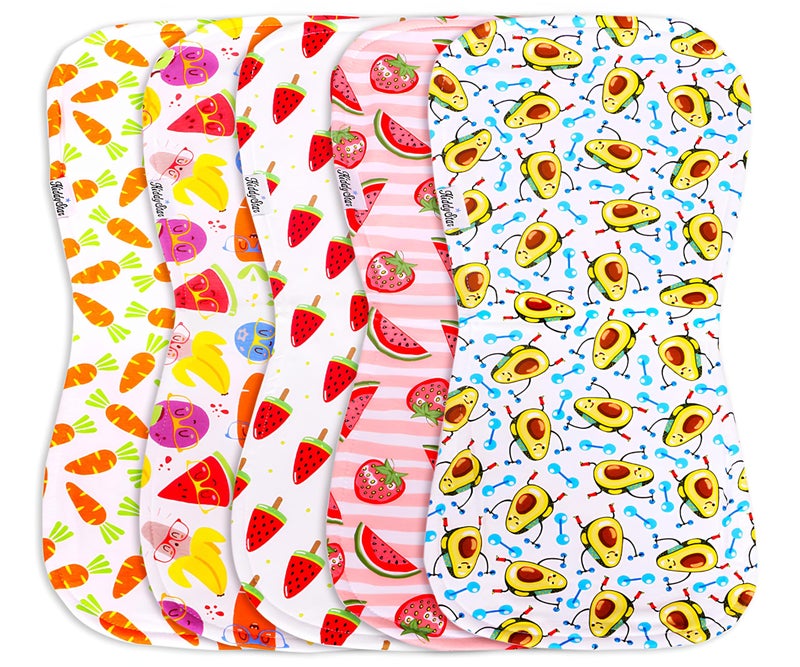 KiddyStar 5-Pack Organic Cotton Burp Cloths â€“ Large, Ultra-Soft 3-Layer Towels for Burping, Shoulder & Hand Use, Highly Absorbent - Image 1