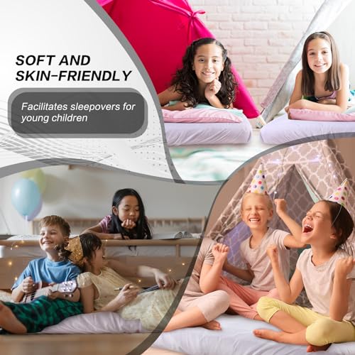 Breling Kids Air Mattress Fitted Sheets Compatible with Intex Cozy Kidz (Sheet Only) Toddler Inflatable Mattress Sheets for Kids Sleepover Party Travel Camping Airbed(White,6 Pcs) - Image 3