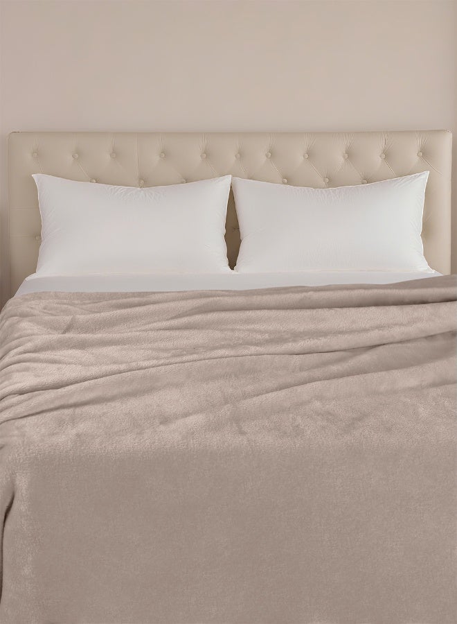 ايست من نون بطانية خفيفة من نون إيست - 220X230 سم فاخرة موكا 100% بوليستر فاخرة للكنبة أو غرفة النوم - Image 2