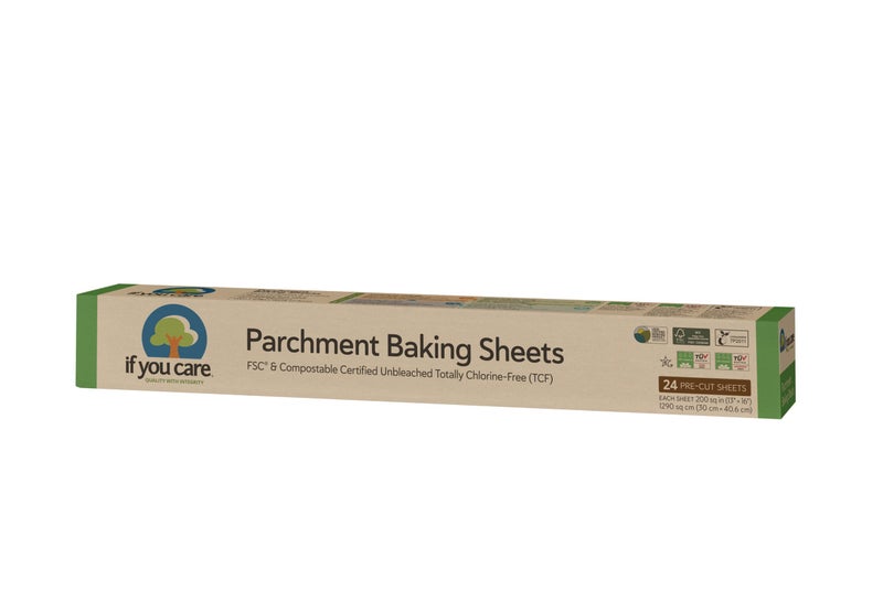 If you care If You Care Parchment Paper Baking Sheets  3 Pack of 24Count Precut Liners  Unbleached Chlorine Free Greaseproof Silicone Coated  Standard Size  Fits 125 x 16 Pans 
