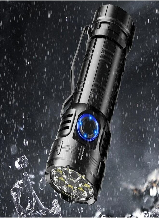 SUKILO High Power LED Mini Flashlight – 8 XPG Beads, 3050 Lumen, USB Rechargeable, Magnetic Clip, Waterproof Portable Torch for Outdoor Hiking, Car Repair, Camping – 2500mAh Battery  - Image 4