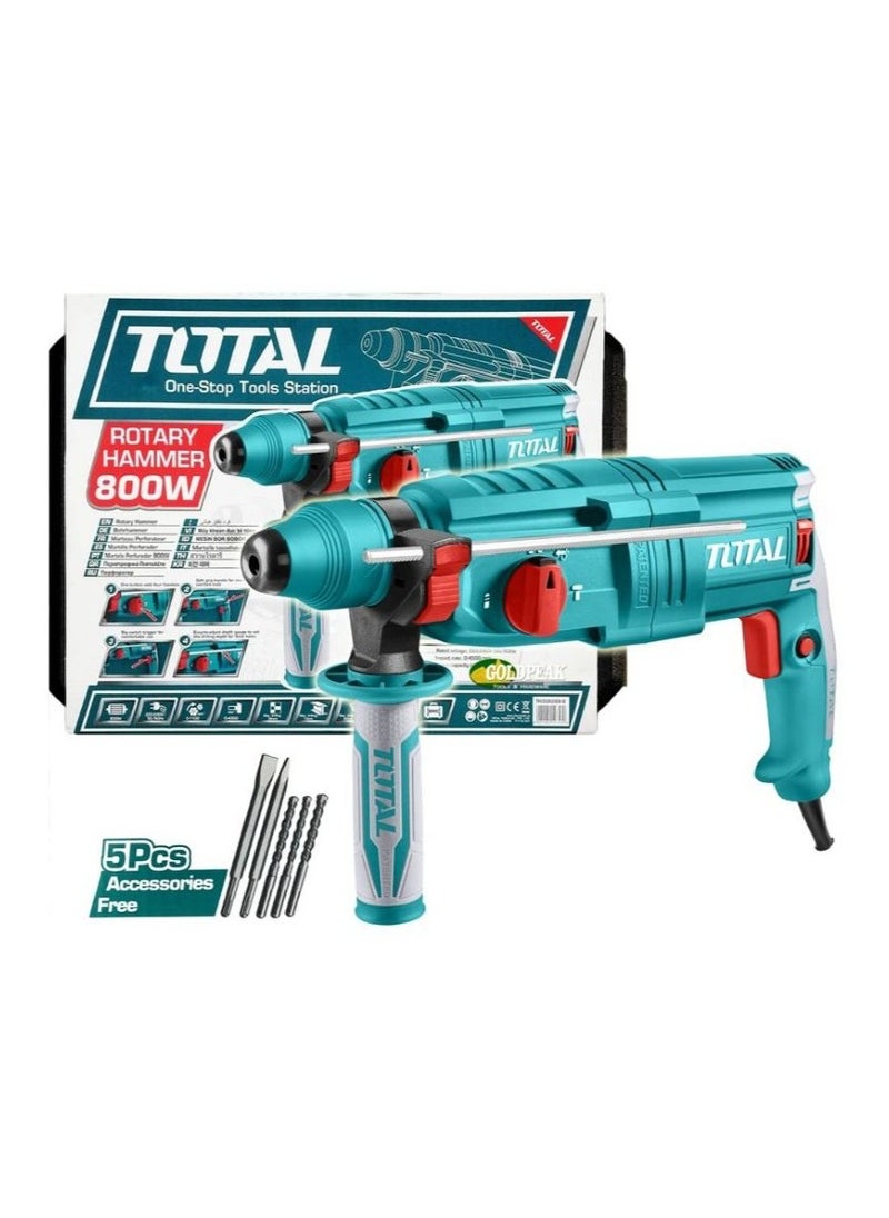 TOTAL Drill Rotary Hammer SDS Plus 800W TH308268