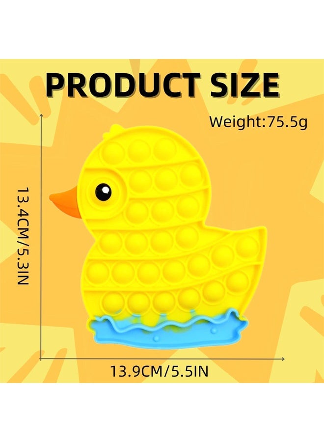 Pop Fidget Sensory Toy, Poppet Fidget Toys for Kids Adult, Popper Autism Special Needs Stress Reliever Silicone Anxiety Reliever Toy, Bubble Sensory Toy Christmas Birthday Gifts, Yellow Duck - Image 2