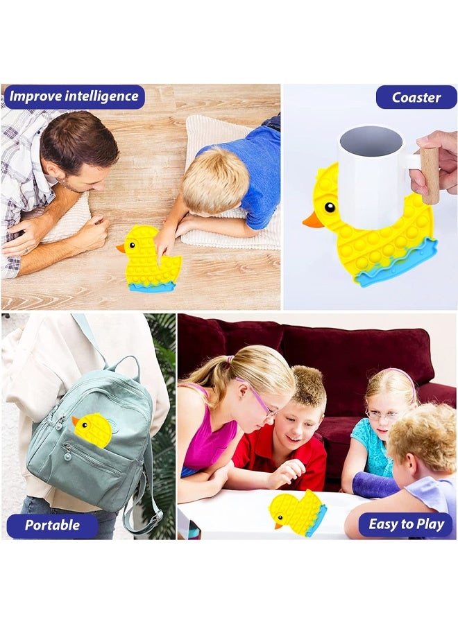 Pop Fidget Sensory Toy, Poppet Fidget Toys for Kids Adult, Popper Autism Special Needs Stress Reliever Silicone Anxiety Reliever Toy, Bubble Sensory Toy Christmas Birthday Gifts, Yellow Duck - Image 4