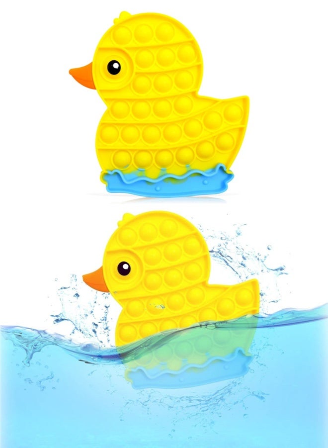 Pop Fidget Sensory Toy, Poppet Fidget Toys for Kids Adult, Popper Autism Special Needs Stress Reliever Silicone Anxiety Reliever Toy, Bubble Sensory Toy Christmas Birthday Gifts, Yellow Duck - Image 1