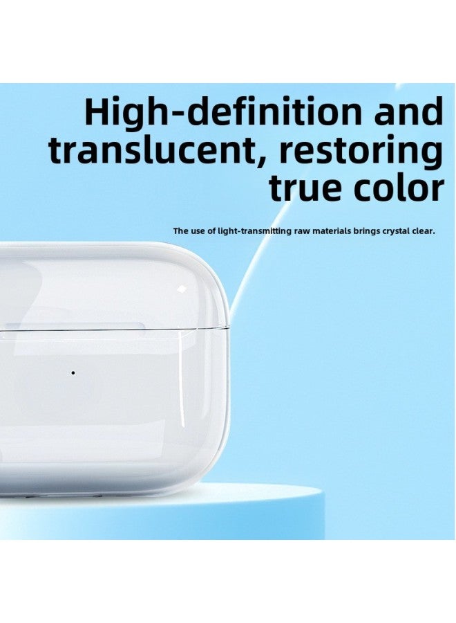 Tpu Transparent Earphone Set Material For Apple Bluetooth Headset Pro2 Generation Airpods Bluetooth Headset Protective Cover-Color:Tpu Soft Shell + Pearlescent Bag + Nylon Rope-Applicable Model:Airpods 4 (with Ear Hooks) Sixth Generation