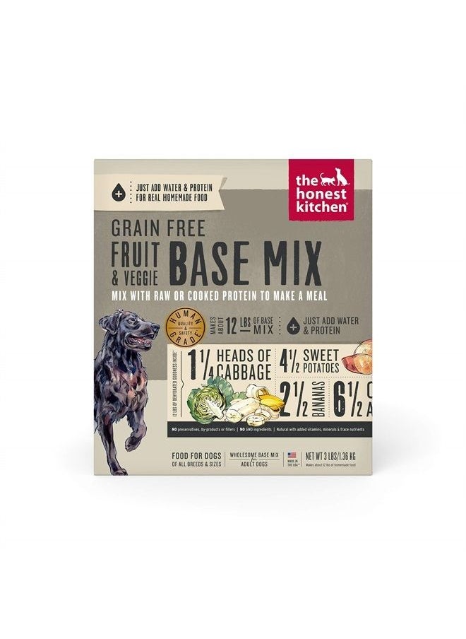 the honest kitchen Dehydrated Grain Free Fruit & Veggie Base Mix Dog Food (Just Add Protein), 3 lb Box 