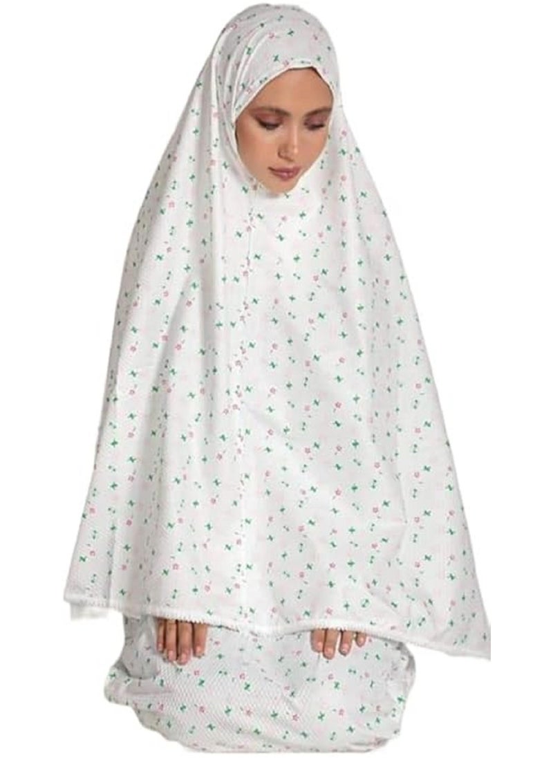 ماركة غير محددة - طقم صلاة نسائي فخم مكون من قطعتين بأسدال صلاة قطنية لتجربة صلاة مريحة وعصرية - Image 1