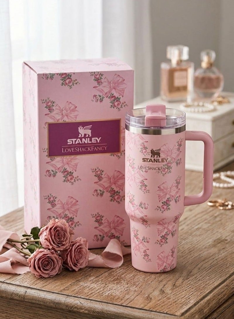 Stanley Stainless Steel Mug, (40 OZ) Stainless Steel Mug with Straw and Handle, Insulated Mug with Lid Travel Mug, Stainless Steel Coffee Mug for Hot Iced Drinks, Travel Mug with Handle - Image 1