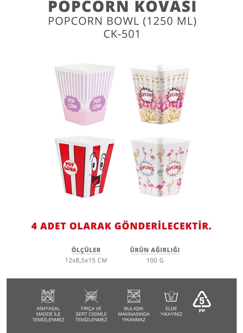 ‎okyanus Home - 4 Pieces Popcorn Bucket - Image 1