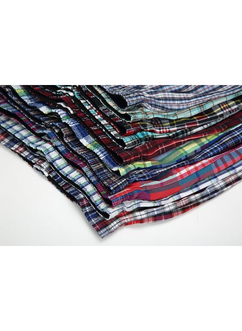 Cotton Plaid Mens Boxer Briefs Mid-Waist Plus Size Color mixed batch delivery