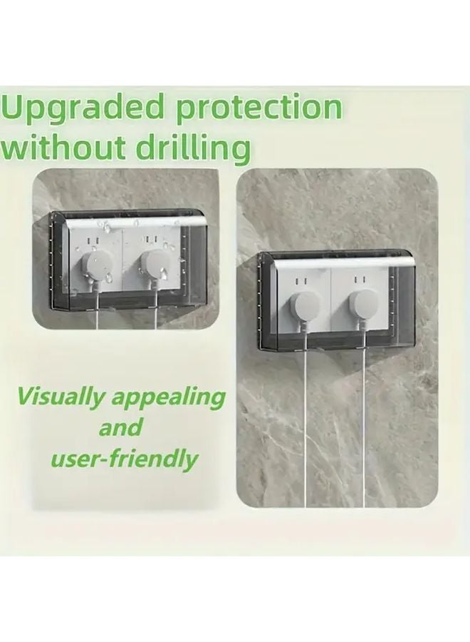 Black Flip Top Socket Cover Easy Snap On Splashproof Outlet Durable Plastic - Image 3