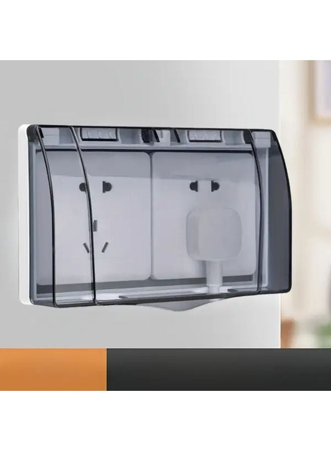 Black Flip Top Socket Cover Easy Snap On Splashproof Outlet Durable Plastic - Image 1