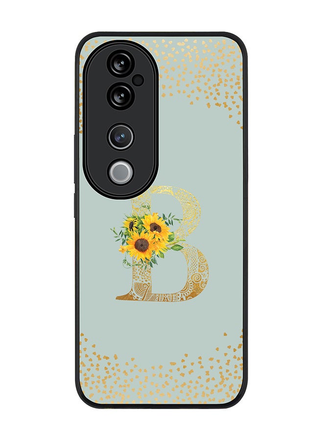 Stylizedd For vivo V40 5G /vivo V40 Pro Case,Slim fit Camera Protection, Shockproof Thin Phone cover - Custom Floral Monogram - B (Light Grey ) - Image 1