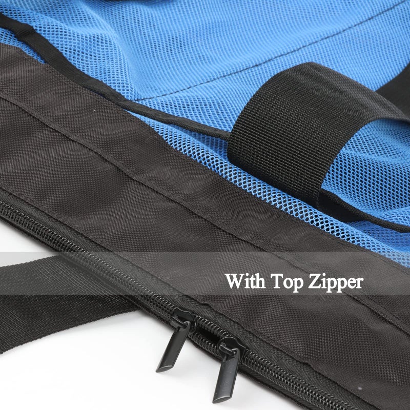 GOTDYA Extra Large Beach Bag, XL Mesh Tote with Zipper and Pockets Ideal for Your Family Lake/Cruise/Beach Vacation Essentials-Blue - Image 5