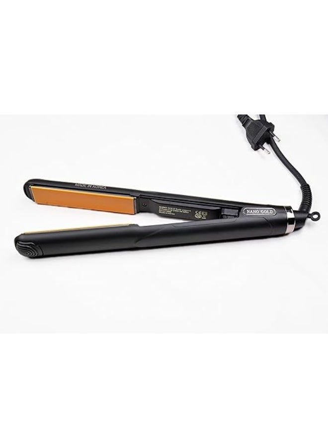 مكواة شعر نانو جولد بشاشة رقمية وست مستويات حرارة مزودة بطبقتين من الداخل لكبس البروتين ومواد العناية بالشعر مع جراب حراري للاستخدام الشخصي والمهني - Image 4
