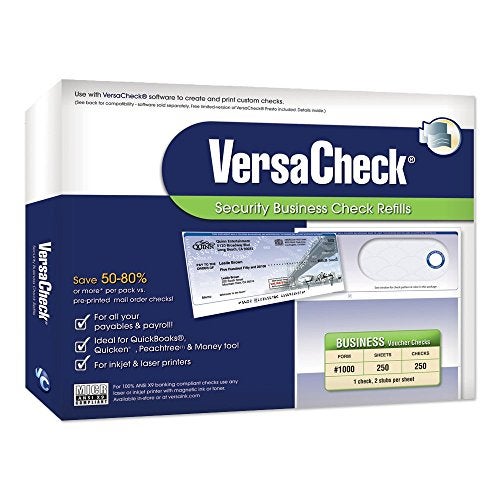 VersaCheck UV Secure Checks - 250 Blank Business Voucher Checks - Blue Elite - 250 Sheets Form #1000 - Check on Top - Image 5