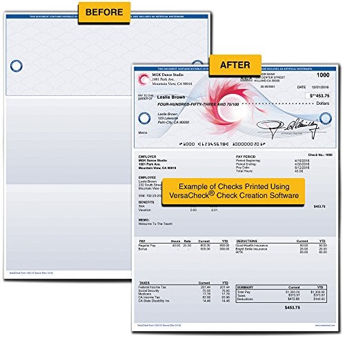 VersaCheck UV Secure Checks - 250 Blank Business Voucher Checks - Blue Elite - 250 Sheets Form #1000 - Check on Top - Image 3