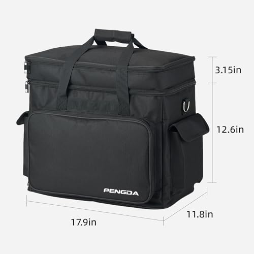 PENGDA 2 Layer Sewing Machine Case with Adjustable Shoulder Strap Sewing Machine Carrying Case Universal Tote Bag for Sewing Machine and Sewing Accessories Storage Black - Image 2