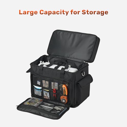 PENGDA 2 Layer Sewing Machine Case with Adjustable Shoulder Strap Sewing Machine Carrying Case Universal Tote Bag for Sewing Machine and Sewing Accessories Storage Black - Image 4