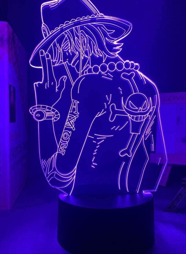 althiqahkey Multicolour 3D Illusion lamp Gift for Kid One Piece Portgas D Ace LED Night Light for Kids Bedroom Decor Japanese Anime Table Lamp Gift Lamp for Home Decoration  - Image 4