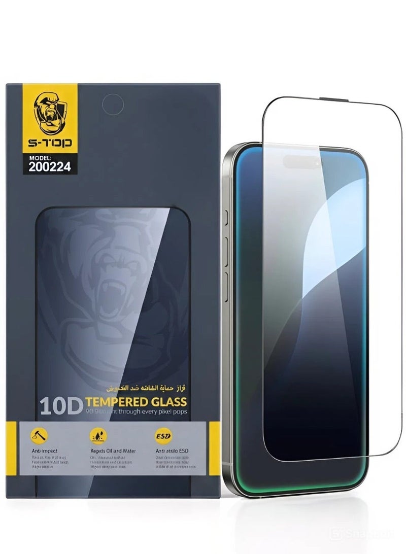 S-TOP Screen protection for iPhone 13 /13 Pro/14/16E, a layer of tempered glass without black edges, complete protection for your phone’s screen against breakage and glare from S-TOP - Image 1