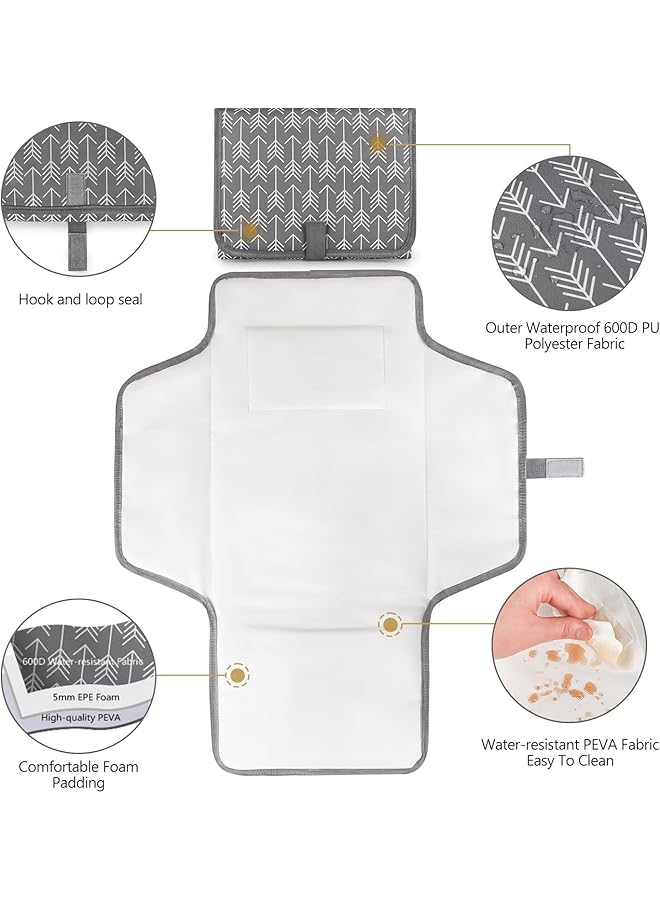 DMG TECH Baby Changing Mat Multipurpose Waterproof Wipeable Diaper Pad Portable Diaper Changing Pad Foldable Baby Changing Pads For Bed Protection Travel Diaper Change Mat For Baby Newborn Essentials - Image 2
