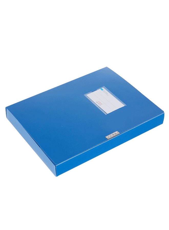 HELPS Plastic File Box A4 File Box 5.5cm Office Stationery Blue Thickened Data Bill Box Storage Box - Image 4